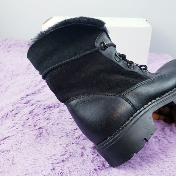Made in Canada Waterproof Leather Alpine Hiker Sheepskin Shearling Boot 6us/4uk - Picture 3 of 8